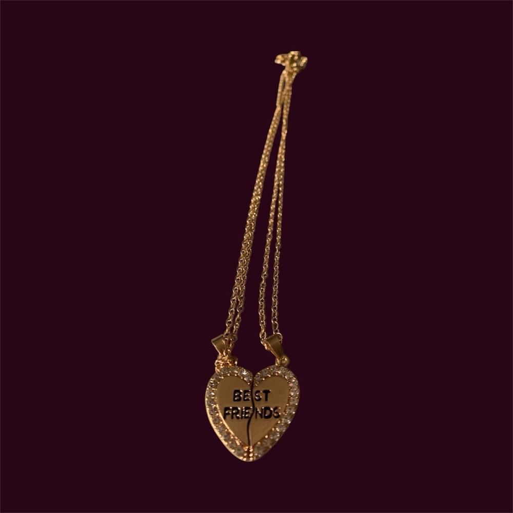 Gold Best Friends Heart Necklace
